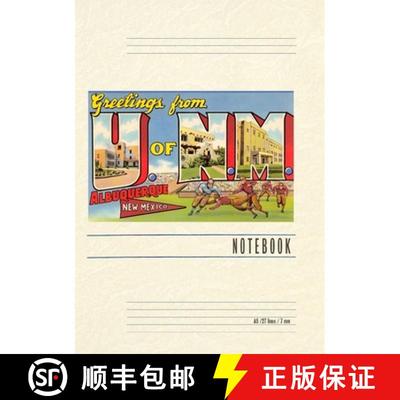 【3-4周达】Vintage Lined Notebook Greetings from UNM, Albuquerque, New Mexico [9798385436262]
