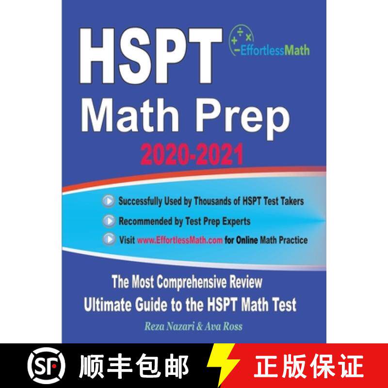 预订 HSPT Math Prep 2020-2021: The Most Comprehensive Review and Ultimate Guide to the HSPT Math Test [9781646122103]