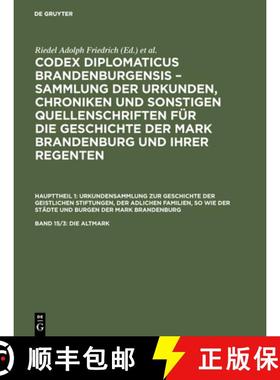 【3-4周达】Codex Diplomaticus Brandenburgensis - Sammlung Der Urkunden, Chroniken Und Sonstigen Quell... [9783111236070]