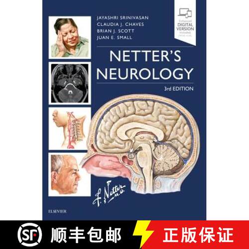 【3-4周达】精装 Netter's Neurology [9780323554763]