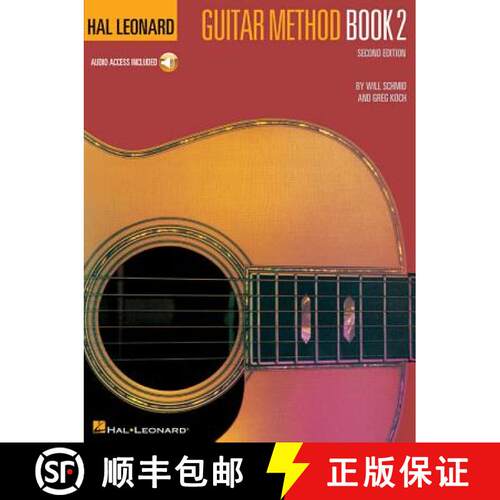 【3-4周达】Guitar Method Book 2 Hal Leonard Beginner to Intermediate Guitar Lesson Book Learn Chords ... [9780634013133]