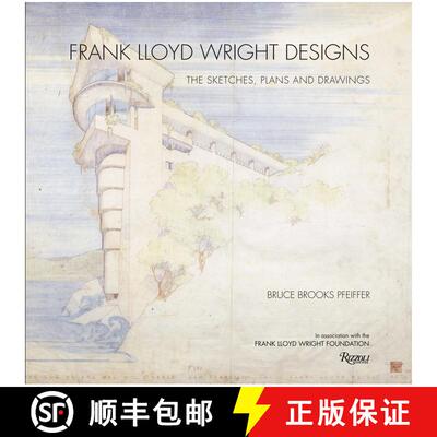 【3-4周达】Frank Lloyd Wright Designs: The Sketches, Plans, and Drawings [9780847835706]