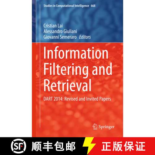 【3-4周达】精装 Information Filtering and Retrieval : DART 2014: Revised and Invited Papers (1st ed. ... [9783319461335]