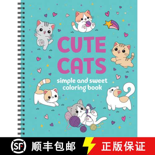 【3-4周达】Simple and Sweet Coloring Book: Cute Cats [9781639388707]