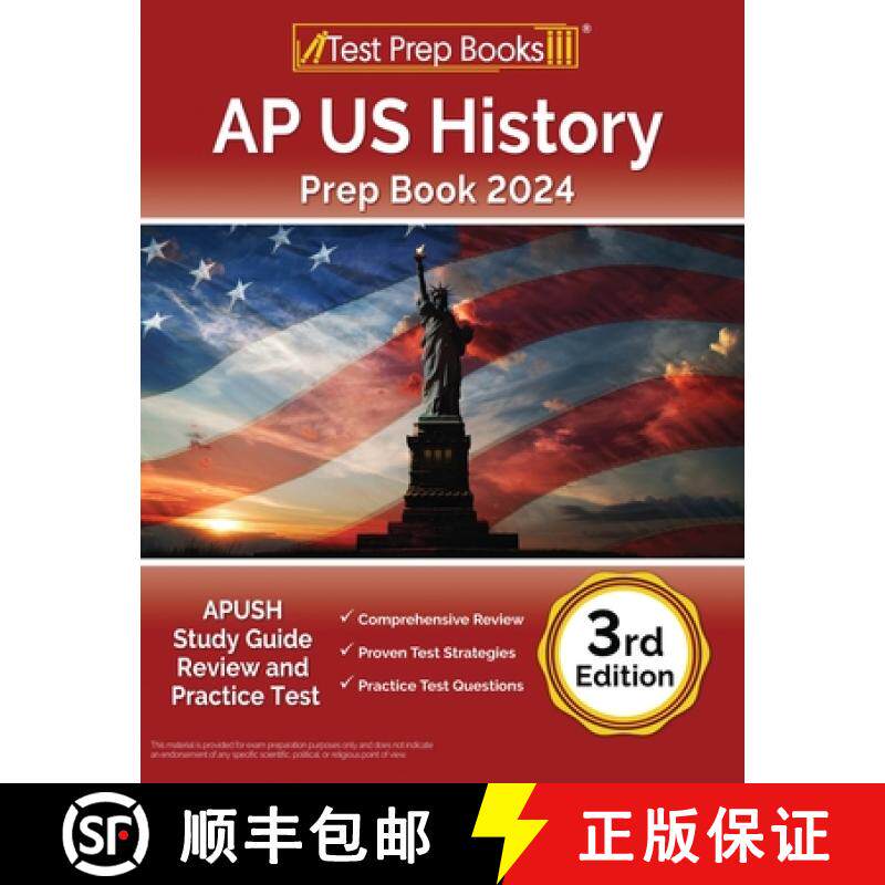 【3-4周达】AP US History Prep Book 2024: APUSH Study Guide Review and Practice Test [3rd Edition] [9781637750735]