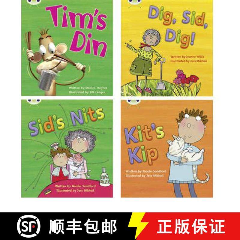 【3-4周达】Learn to Read at Home with Bug Club Phonics: Pack 1 (Pack of 4 fiction books) [9781408269329]