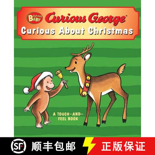 【3-4周达】Curious Baby: Curious about Christmas Touch-And-Feel Board Book: A Christmas Holiday Book ... [9780547588414]