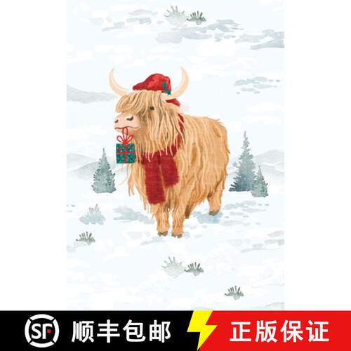 【3-4周达】Festive Highland Cow Small Boxed Holiday Cards (20 Cards, 21 Self-Sealing Envelopes) [9781441348234]