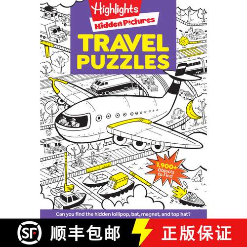 【3-4周达】Travel Puzzles: Kids Travel Activity Book with Over 100 Hidden Picture Puzzles, Highlights... [9781684372676]
