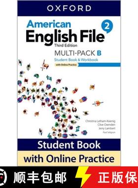 【3-4周达】American English File: Level 2: Student Book/Workbook Multi-Pack B with Online Practice [9780194906524]