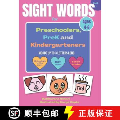 【3-4周达】Sight words for preschoolers, prek and kindergarteners: Up to 3 letter words only [9781960822000]