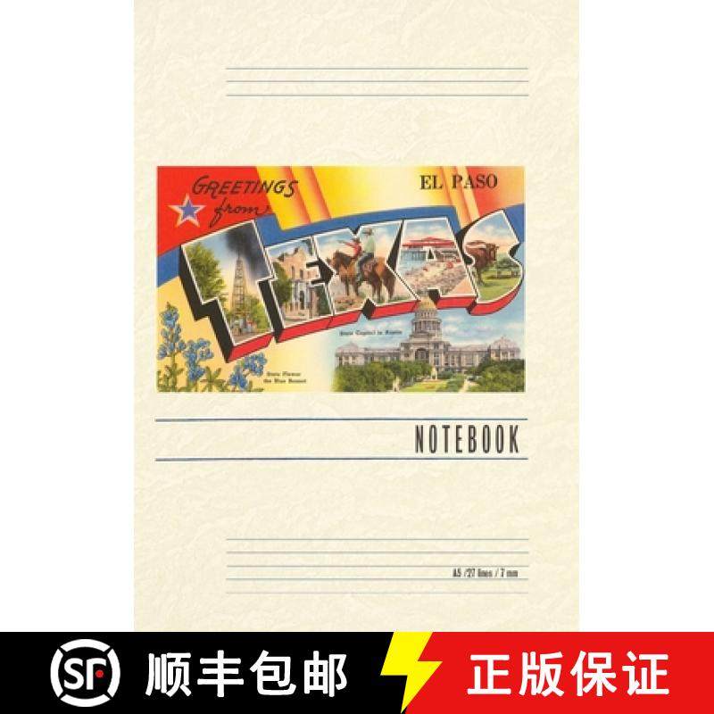 预订 Vintage Lined Notebook Greetings from El Paso, Texas [9798385448685]