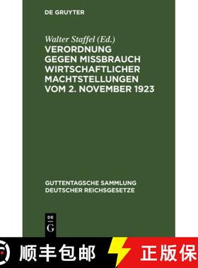 【3-4周达】Verordnung gegen Mißbrauch wirtschaftlicher Machtstellungen vom 2. November 1923：Kommentar [9783111036304]