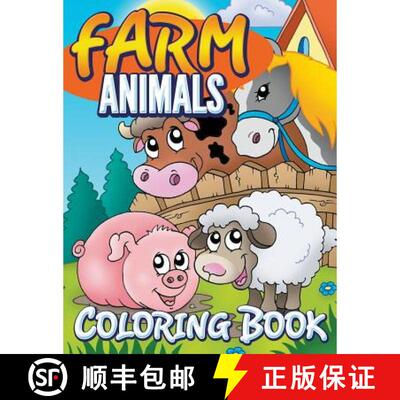 【3-4周达】Farm Animals Coloring Book: Coloring Book For Kids [9781680320725]