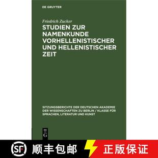 Namenkunde vorhellenistischer 9783112564790 Studien Zeit zur hellenistischer 预订 und