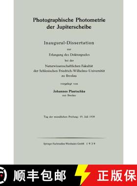 【3-4周达】Photographische Photometrie der Jupiterscheibe [9783662268698]