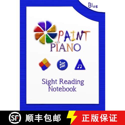 【3-4周达】Paint with Piano: Blue Sight Reading Notebook (Saddle Stich) [9781312716384]