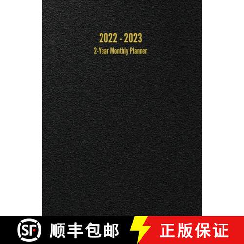 【3-4周达】精装 2022 - 2023 2-Year Monthly Planner: 24-Month Calendar (Black) - Large [9781947399259]