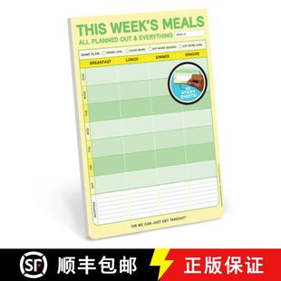 【3-4周达】This Week's Meals Big & Sticky Notepad - Sticky Meal Planner Pad (40 Sheets, 9.75 X 7-Inches) [9781683494188]