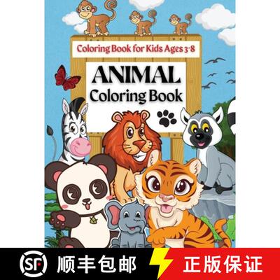 【3-4周达】Animal Coloring Book Coloring Book for Kids Ages 3-8: Coloring Pages of Animal Letters A t... [9781803536750]