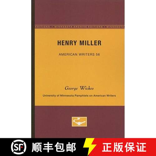 【3-4周达】Henry Miller - American Writers 56: University of Minnesota Pamphlets on American Writers [9780816603862]