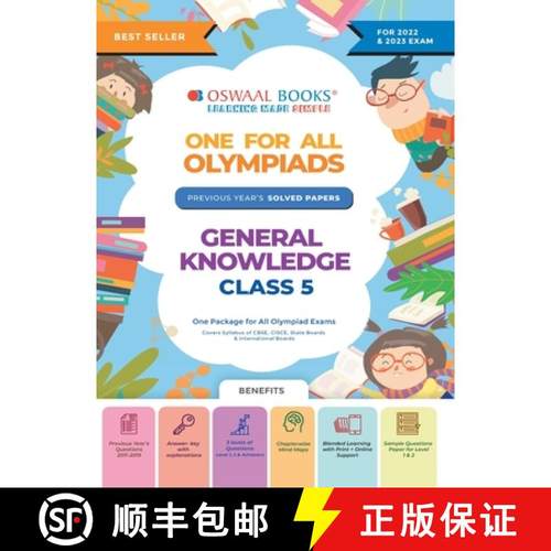 【3-4周达】Oswaal One For All Olympiad Previous Years' Solved Papers, Class-5 General Knowledge Book ... [9789354234590]