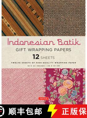 【3-4周达】Indonesian Batik Gift Wrapping Papers - 12 Sheets: High-Quality 18 X 24 Inch (45 X 61 CM) ... [9780804846332]
