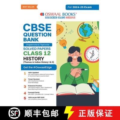 【3-4周达】Oswaal CBSE Question Bank Class 12 History, Chapterwise and Topicwise Solved Papers For Bo... [9789359580944]