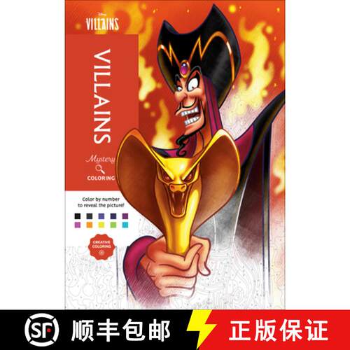 【3-4周达】Disney Mystery Coloring: Disney Villains: A Color by Number Book [9798217298143]