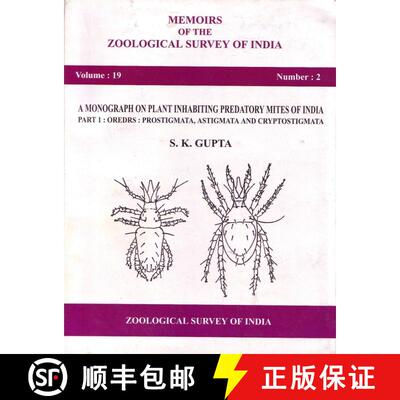 预订 A Monograph on Plant Inhabiting Predatory Mites of India, Part 1 [9788185874890]