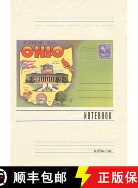 预订 Vintage Lined Notebook Greetings from Ohio, Postcard Folder [9798385445219]