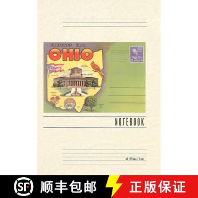 【3-4周达】Vintage Lined Notebook Greetings from Ohio, Postcard Folder [9798385445219]