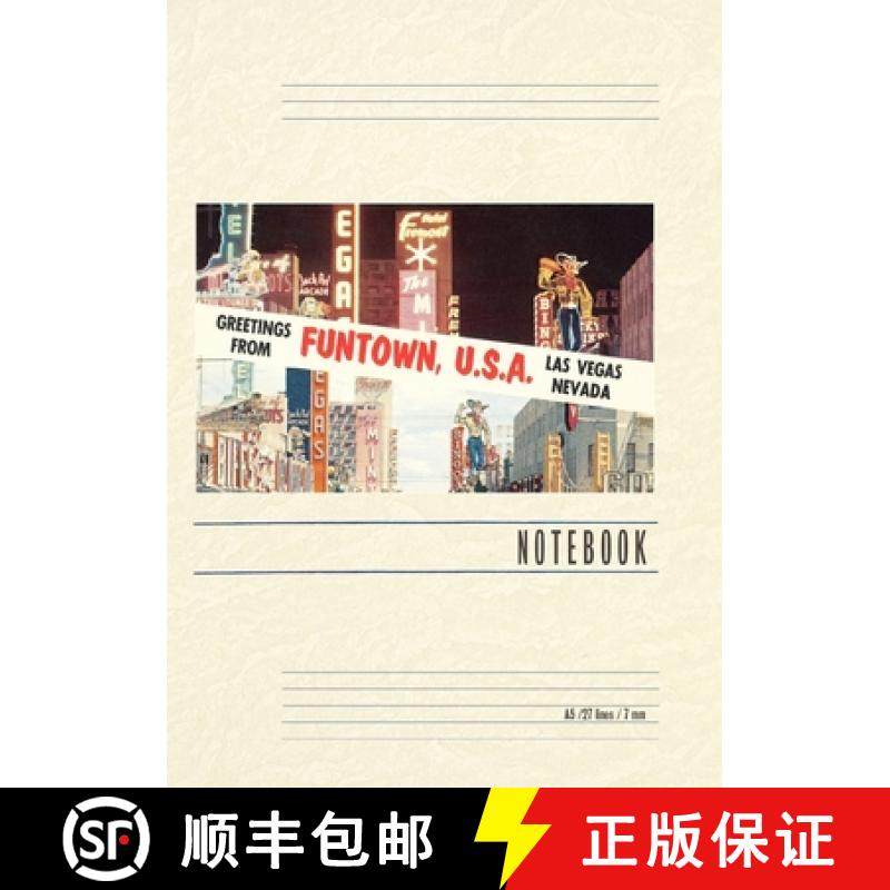 预订 Vintage Lined Notebook Greetings from Funtown, Las Vegas, Nevada [9798385439355]