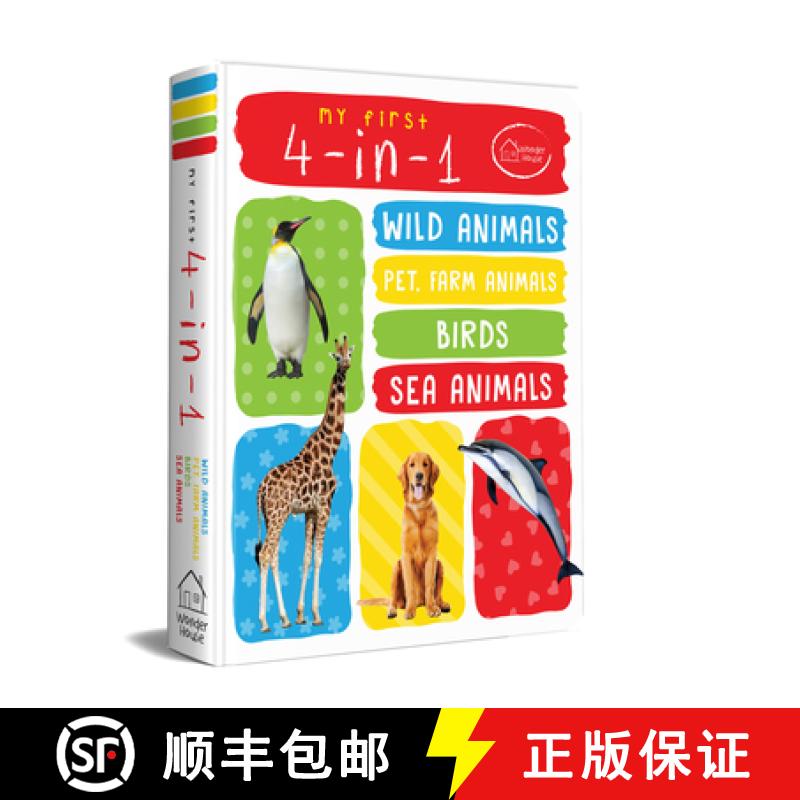 【2-3周达】My First 4 In 1 One : Wild Animals, Pet and Farm Animals, Birds, Sea Animals: Padded Board... [9789387779556]