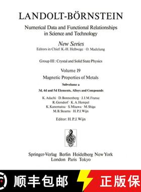 预订 3d, 4d, and 5d Elements, Alloys and Compounds / 3d-, 4d- Und 5d-Elemente, Legierungen Und Verbin... [9783540159049]