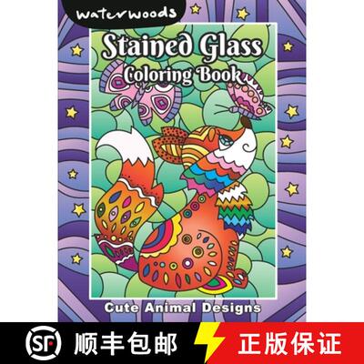 【3-4周达】Stained Glass Coloring Book - Cute Animals Designs [9798330493883]