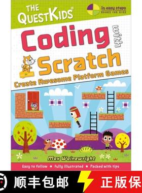 【3-4周达】Coding with Scratch - Create Awesome Platform Games : A new title in The QuestKids childre... [9781840789546]