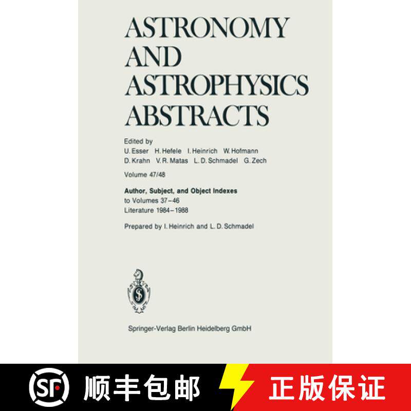 【3-4周达】Author, Subject, and Object Indexes to Volumes 37-46. Literature 1984-1988 [9783662123515]