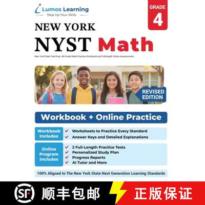 【3-4周达】New York State Test Prep: 4th Grade Math Practice Workbook and Full-length Online Assessme... [9781946795120]