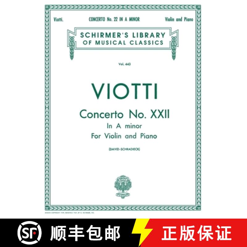【3-4周达】Concerto No. 22 in a Minor: Schirmer Library of Classics Volume 443 Score and Parts [9780793549498]