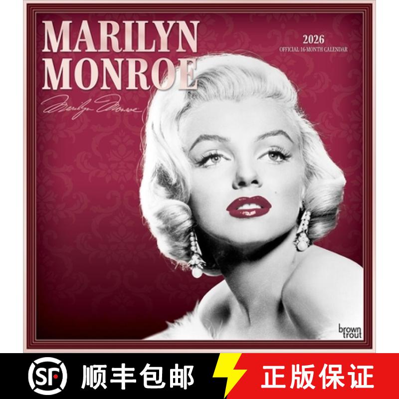 【3-4周达】Marilyn Monroe Official 2026 12 X 24 Inch (Hanging) Monthly Square Wall Calendar Foil Stam... [9798330701384]
