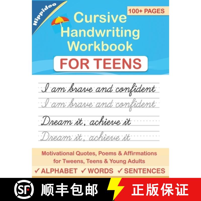【2-3周达】Cursive Handwriting Workbook for Teens: A cursive writing practice workbook for young adul... [9781080543175]