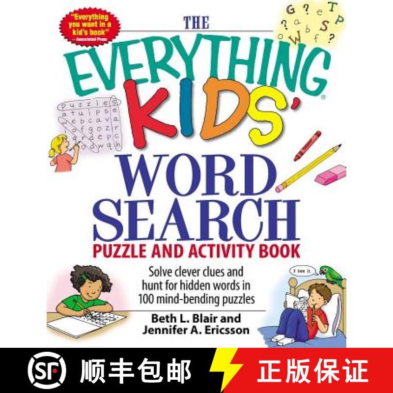 【3-4周达】Everything Kids' Word Search Puzzle and Activity  Book: Solve clever clues and hunt for  h... [9781598695458]