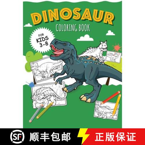 【3-4周达】DINOSAURS - Coloring Book for Boys: Color 30 kinds of dinosaurs and recognize them by name! [9781801010238]