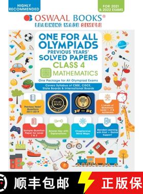 【3-4周达】Oswaal One for All Olympiad Previous Years Solved Papers, Class-4 Mathematics Book (For 20... [9789354235153]