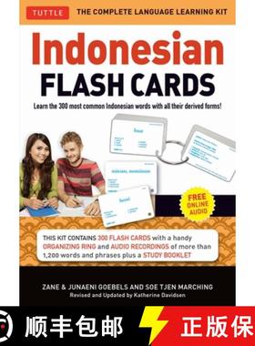 【3-4周达】Indonesian Flash Cards: Learn the 300 Most Common Indonesian Words with All Their Derived ... [9780804843638]