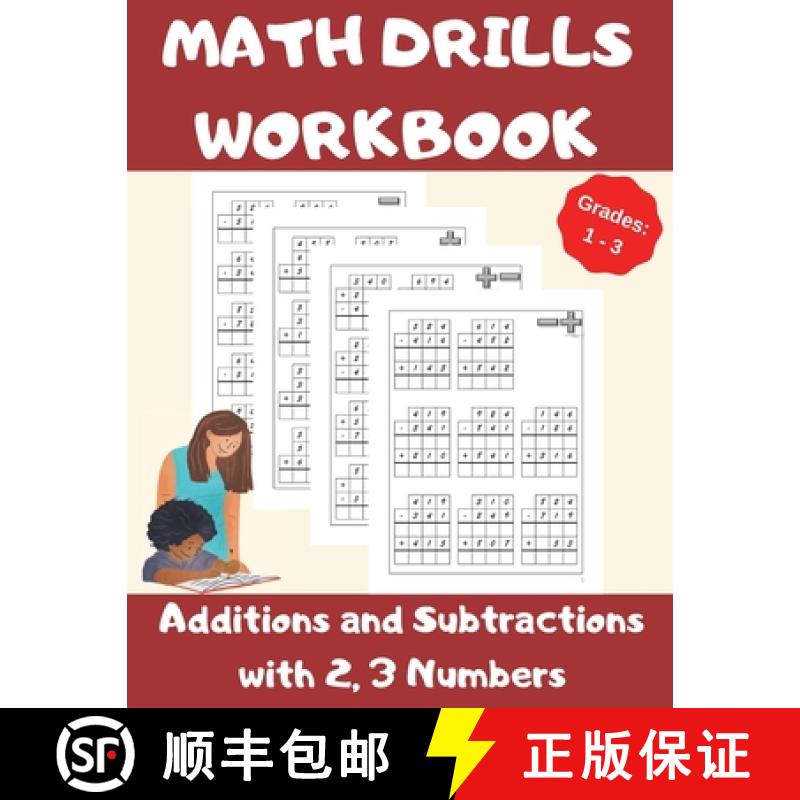 预订 Math Drills Workbook, Additions and Subtractions with 2,3 Numbers, Grades 1-3: Over 1100 Math Dr... [9781804124093]