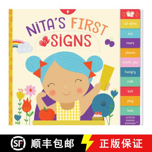 【3-4周达】精装 Nita's First Signs: An Interactive ASL Board Book [9781945547676]
