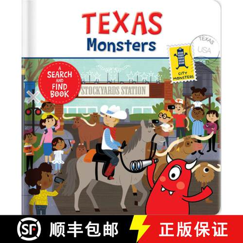 预订 精装 Texas Monsters: A Search and Find Book Hidden Picture Board Book for Kids Ages 3-6 Fun Acti... [9782924734070]