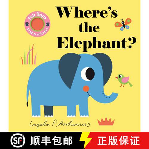 【3-4周达】Where's the Elephant?: (An Interactive, Sensory Lift-the-Flap Book with Felt Flaps and a M... [9781536241488]